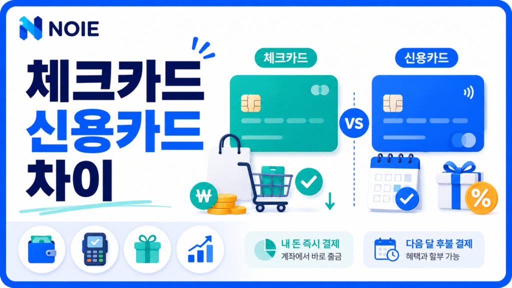 체크카드와 신용카드 차이를 비교하는 금융 가이드 썸네일