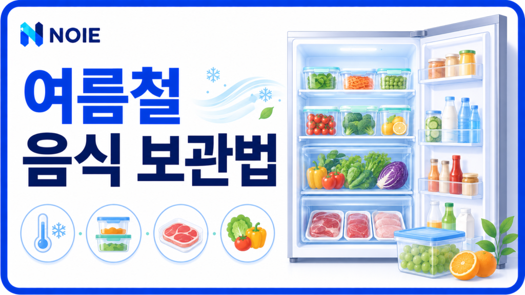 여름철 음식 보관법을 소개하는 NOIE 생활 가이드