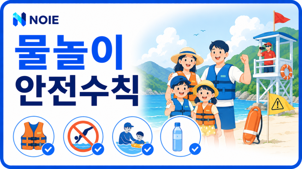 물놀이 안전수칙을 소개하는 NOIE 생활 안전 가이드