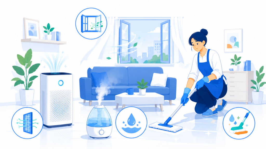 공기청정기와 환기를 활용한 실내 미세먼지 관리