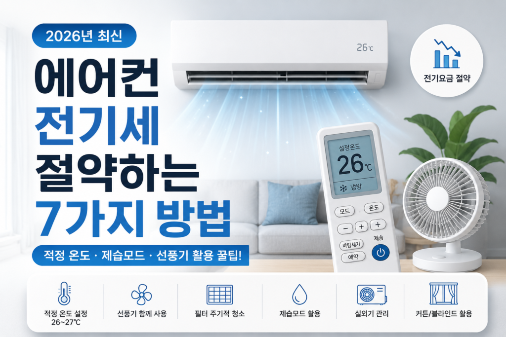 에어컨 전기세 절약하는 7가지 방법 2026년 최신 가이드