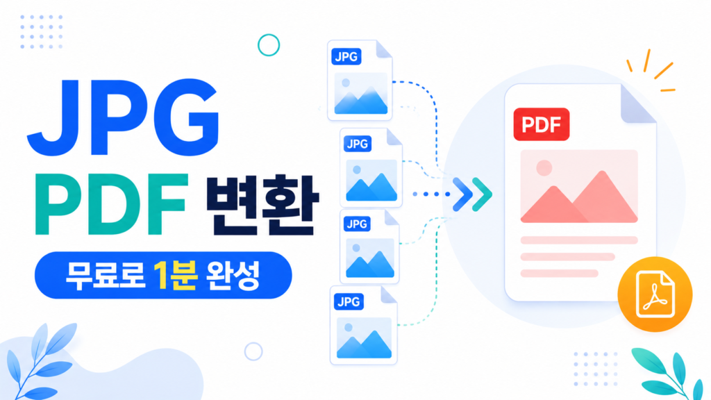 JPG PDF 변환 | 아직도 프로그램 설치하시나요? 무료로 1분이면 끝