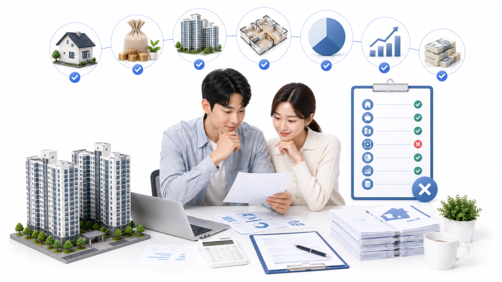 신혼부부 디딤돌대출 무주택 자산 주택가격 LTV DTI 대출한도 조건 확인 일러스트